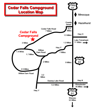 Cedar Falls Campground Directions